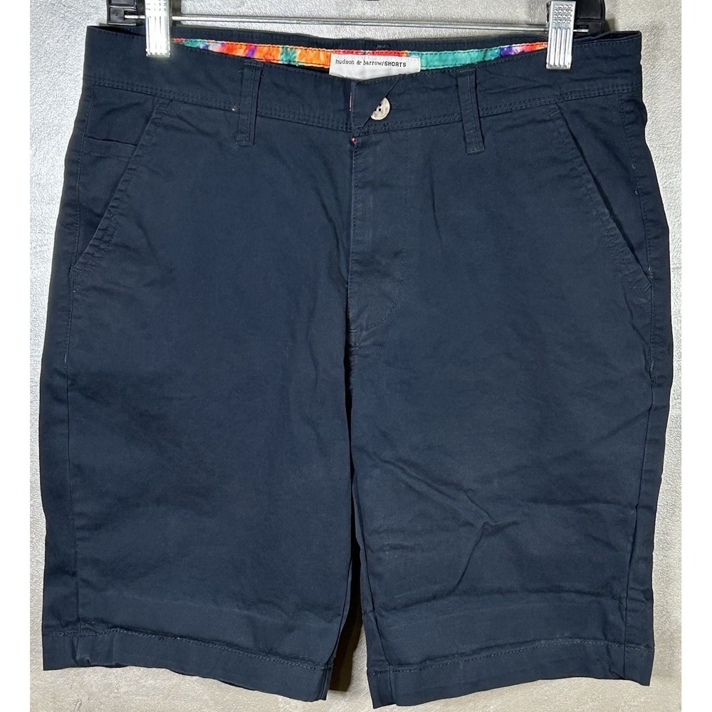 Hudson And Barrow Shorts Blue Chinos‎ Cotton Men's Size 30 Cotton Spandex